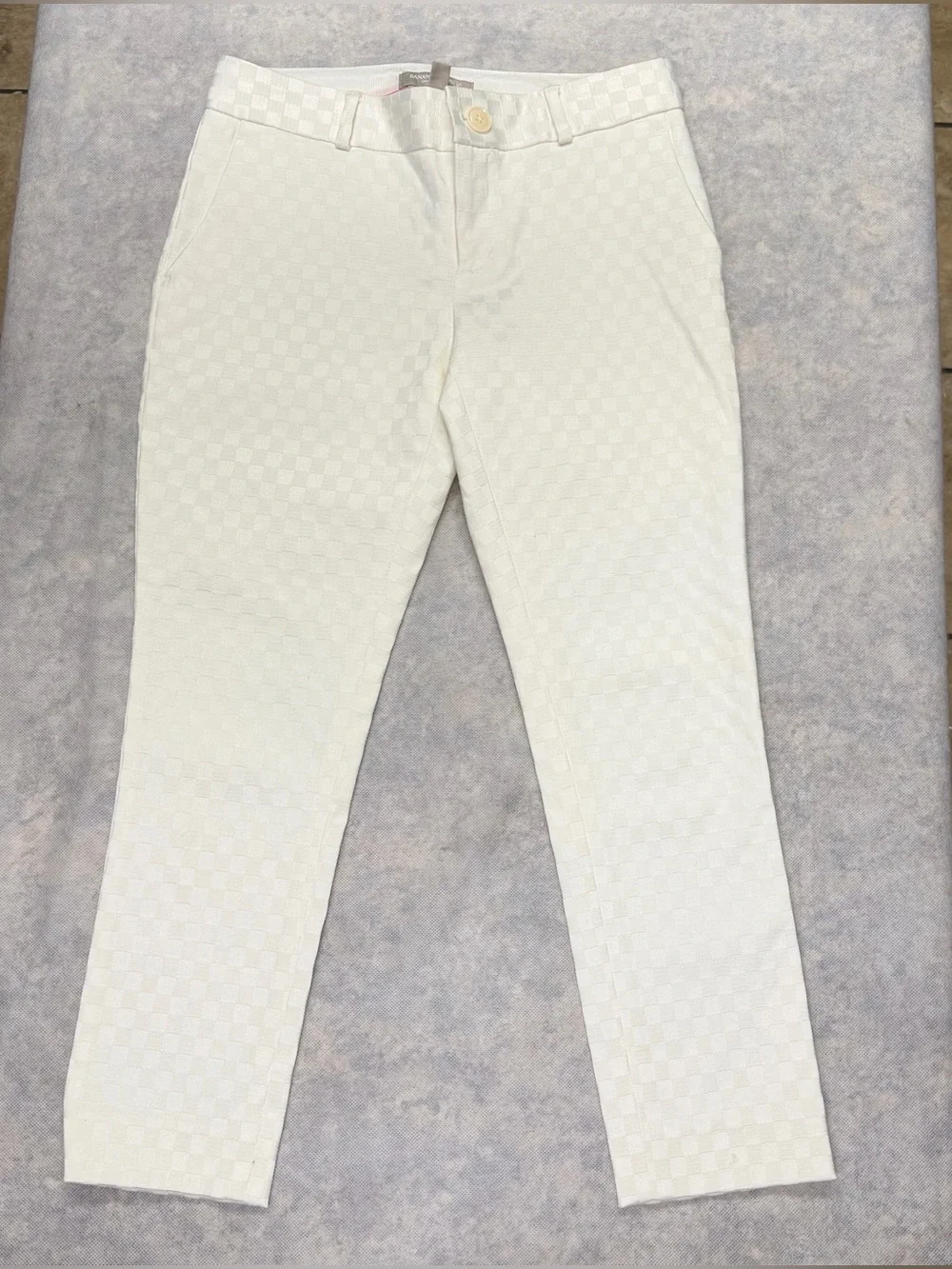 Banana Republic Subtle Hampton Petite Pants Size 0P Ivory